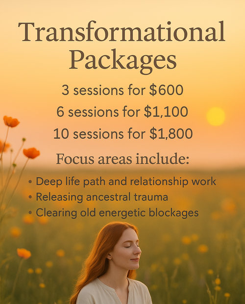 Transformational Soul Journey | 3, 6, or 10-Each Session Packages is 90 minutes with Mary